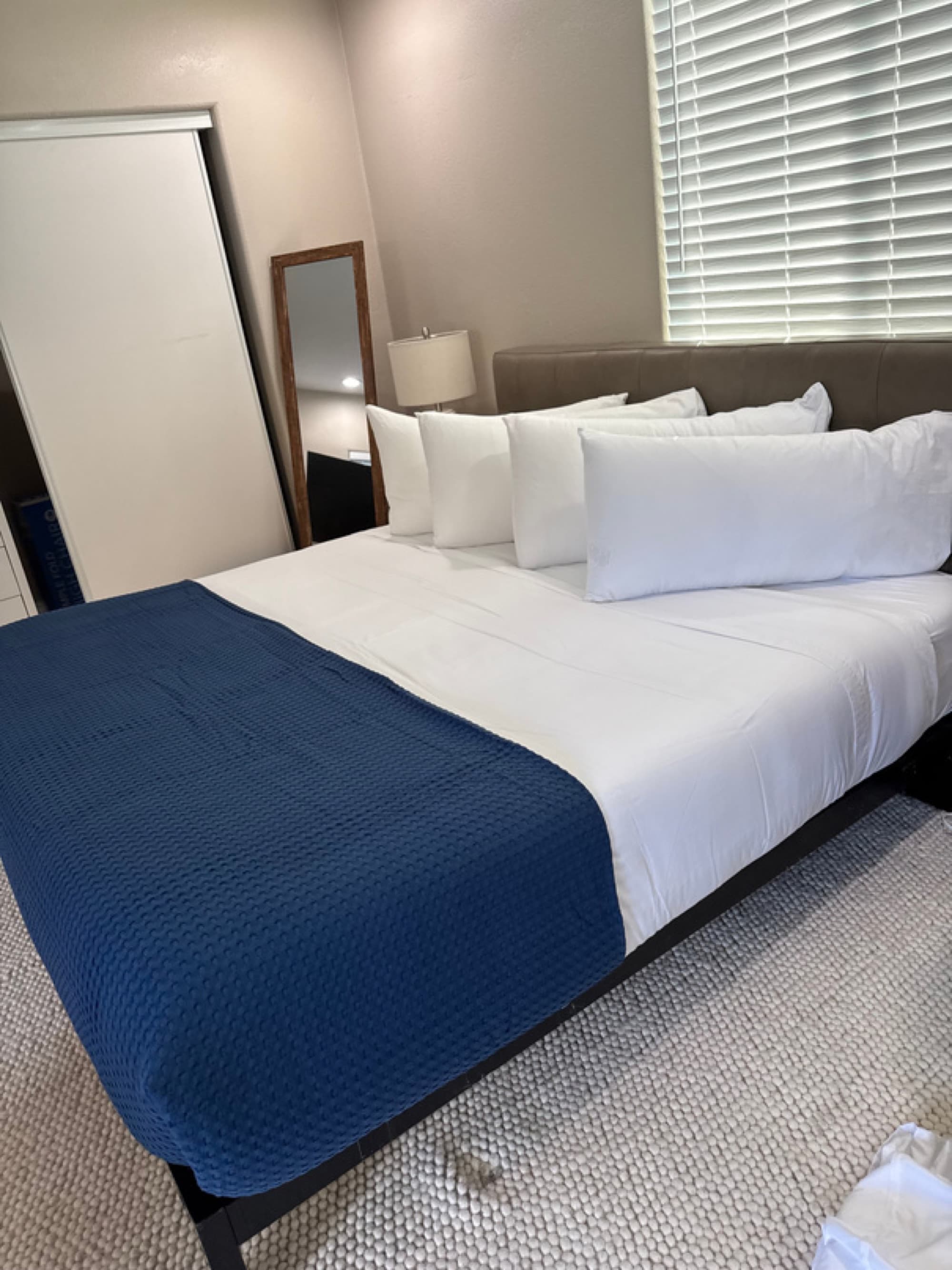 Bed made to hotel-style presentation